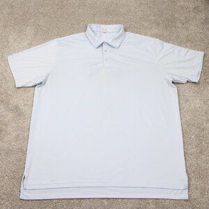 Peter Millar Summer Comfort Polo Shirt Mens 2XL XXL Blue Poly Stretch S/S Golf